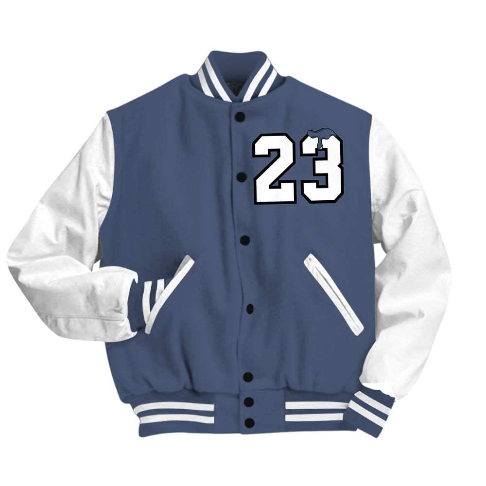 Varsity Jacket To Match Low Diffused Blue 11s - Custom Name Number 23 Drip Varsity Jacket Outfit 1505 NCT