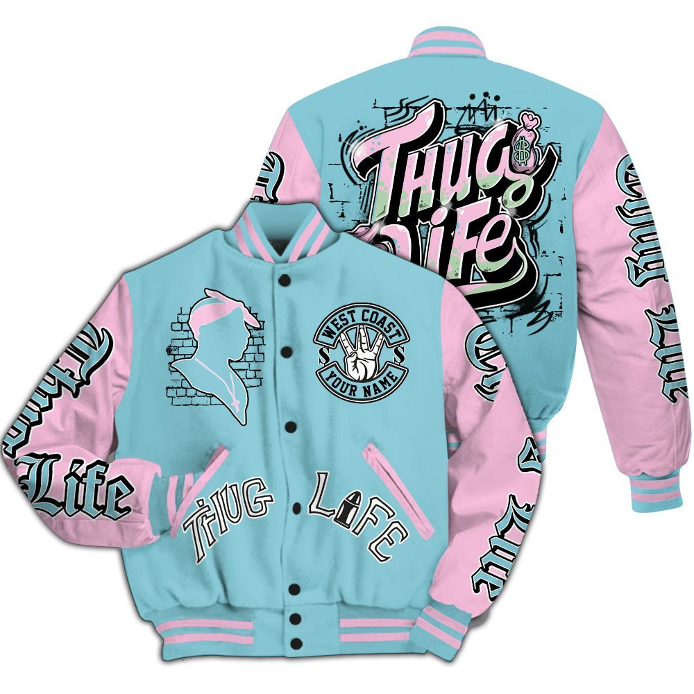 Varsity Jacket To Match SB Dunk Low Visty - Free Thug Living Custom Name Baseball Varsity Jacket All Over Print