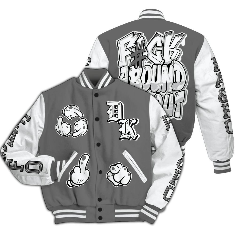 Varsity Jacket To Match Retro Stealth 12s - F Around Find Out Graphic All Over Print