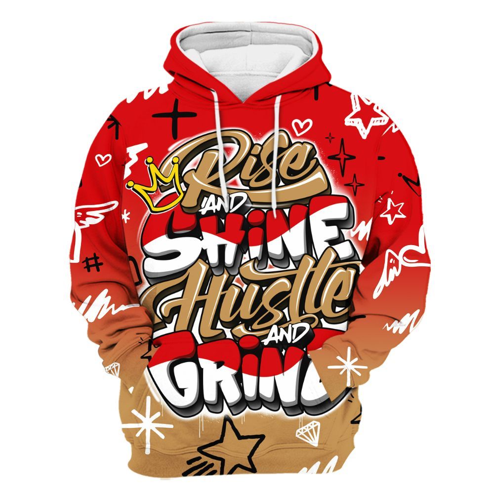 Hoodie To Match Kobe 5 Red Year Of The Mamba - Rise Shine Hustle Grind All Over Print
