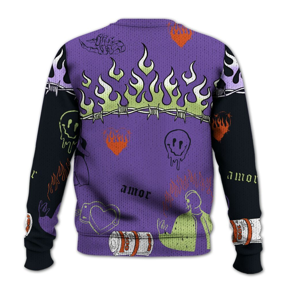 Knitted Sweater To Match Canyon Purple 4s - Snake Trust No One
