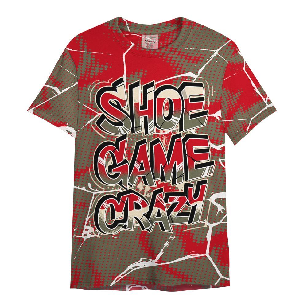 Shirt To Match Low OG Medium Olive 1s - Shoe Game Crazy White Graphic Crack Shirt Unisex