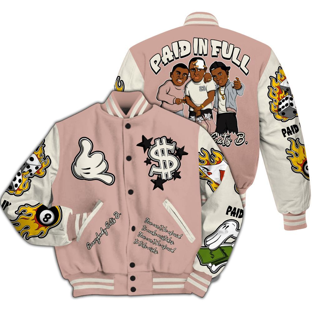 Varsity Jacket To Match Air Force Low 1 Arctic Orange - Everybody Paid In Full Graphic All Over Print