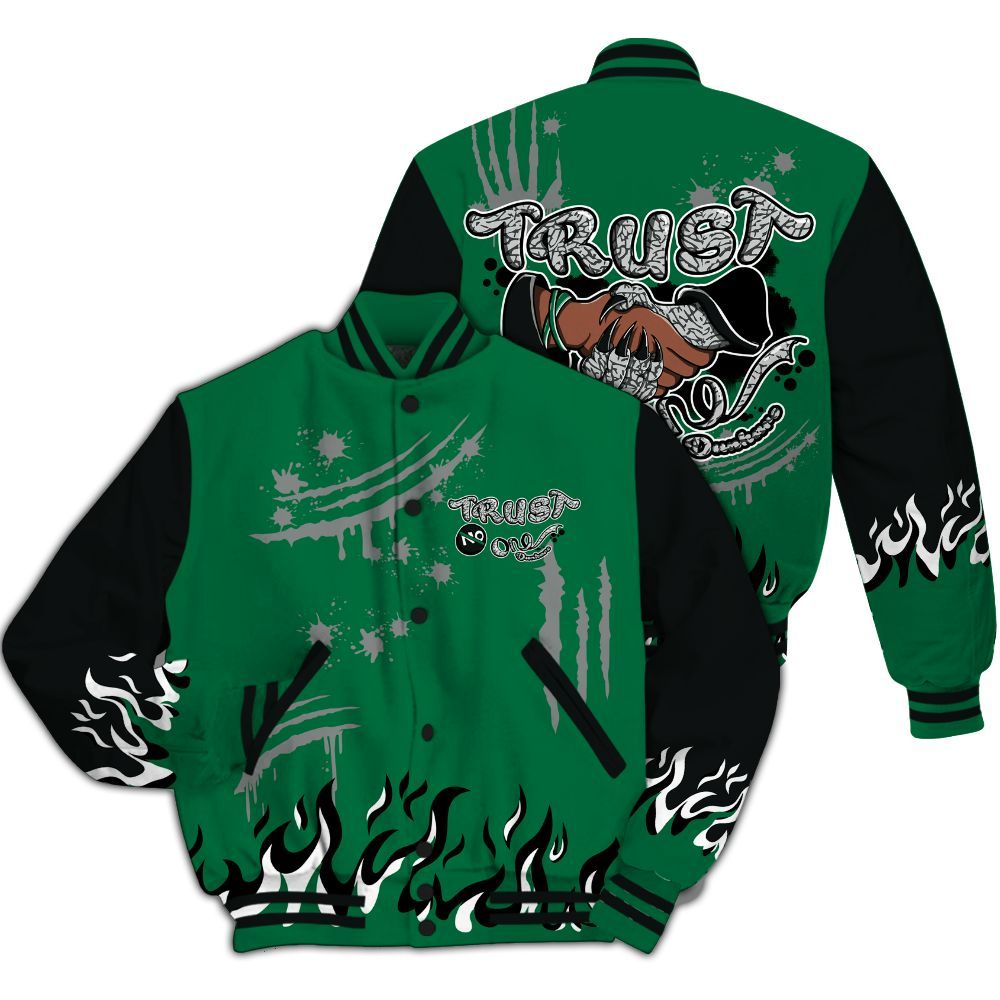 Varsity Jacket To Match Pine Green 3s - Graphic Trust No One All Over Print