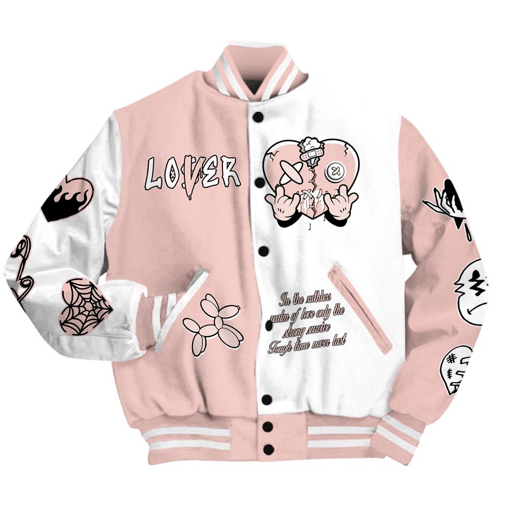 Varsity Jacket To Match Low Legend Pink 11s - Loser Lover Heart F Ck Love Baseball Varsity Jacket Outfit Unisex