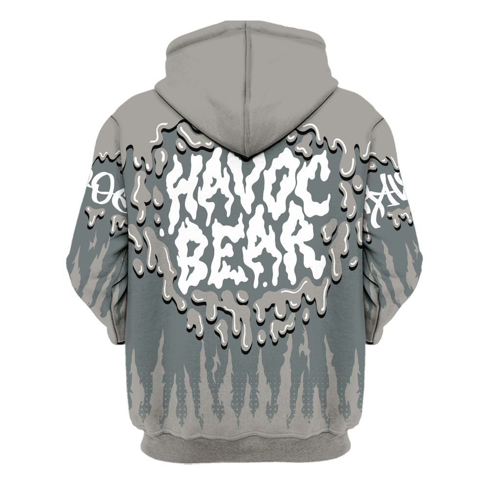 Hoodie To Match Cool Grey 9s - Havok Bear Dripping All Over Print