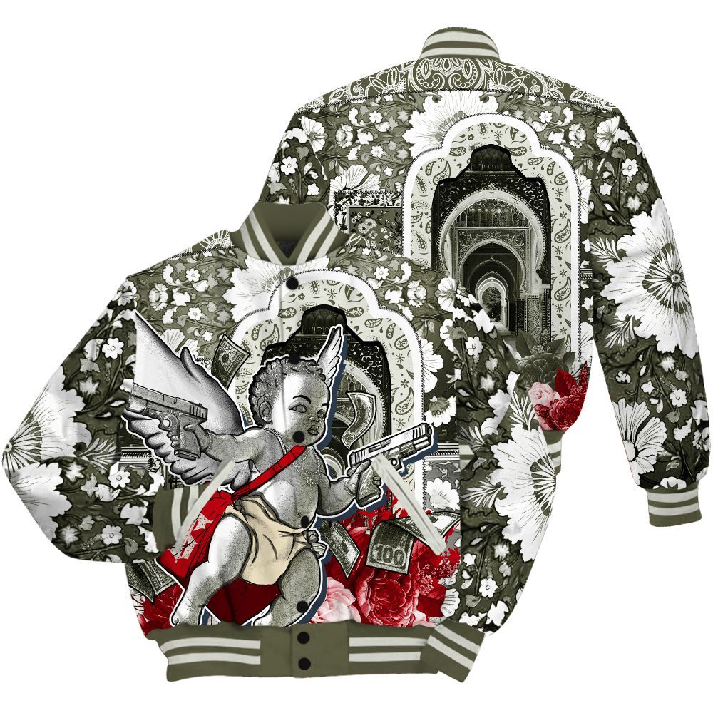 Varsity Jacket To Match Travis Scott Low OG Medium Olive 1s - Angel Money Bag All Over Print