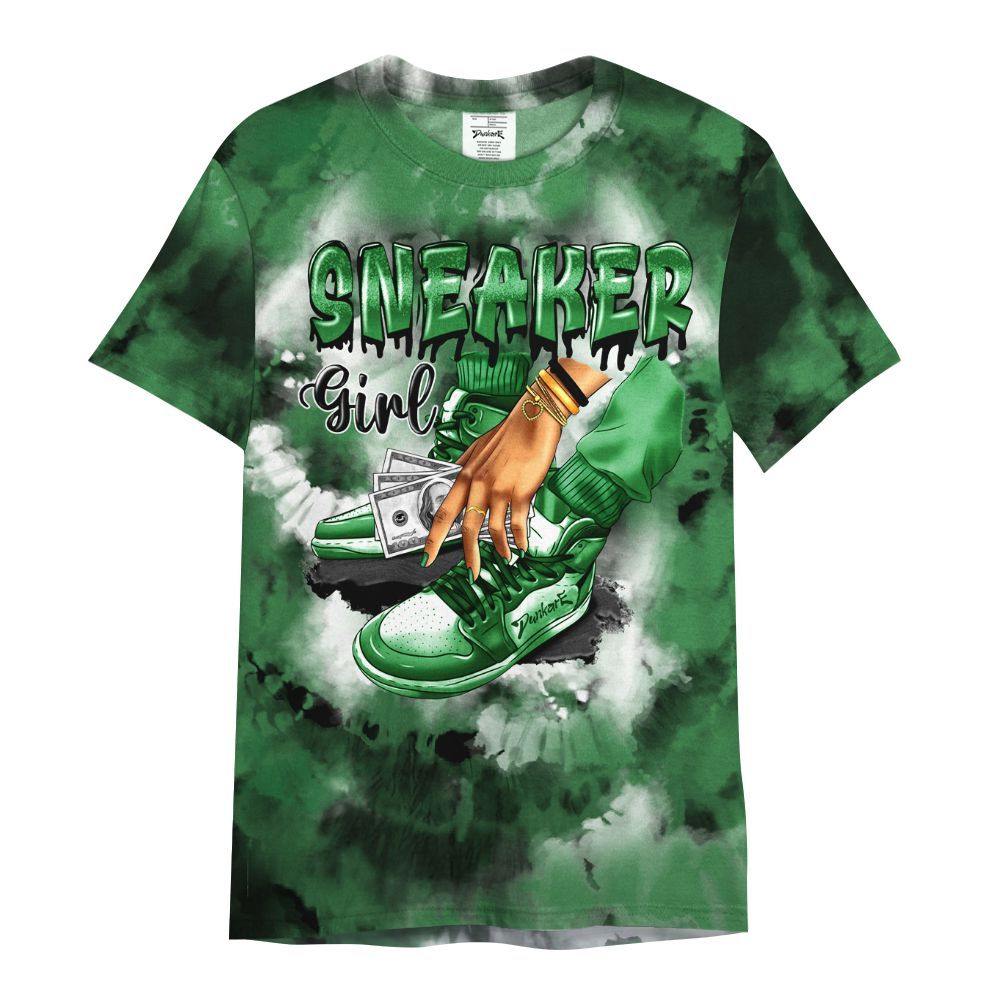 Shirt To Match Lucky Green 1s - SNEAKER Girl Money Drip Tie Dye All Over Print