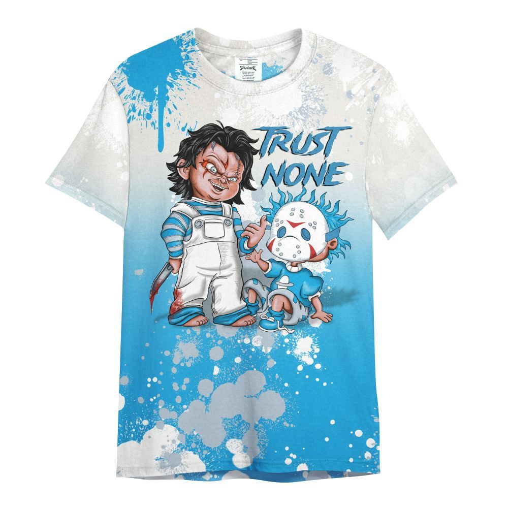 Shirt To Match University Blue Low 2026 11s - Trust No One Scary All Over Print
