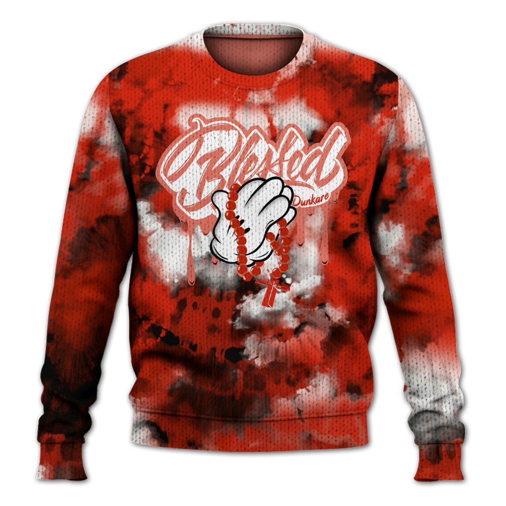 Knitted Sweater To Match Retro Cherry 11s - God Blessed Tie Dye