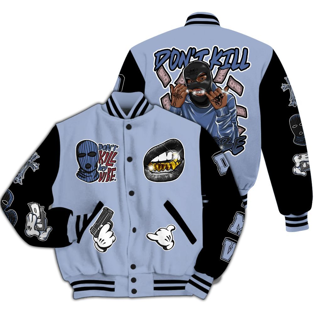 Varsity Jacket To Match Black Metallic 5s - Vibe.Unique All Over Print