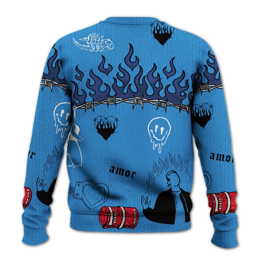 Sweater To Match Retro Blueberry 6s - Snake Trust No One Graphic