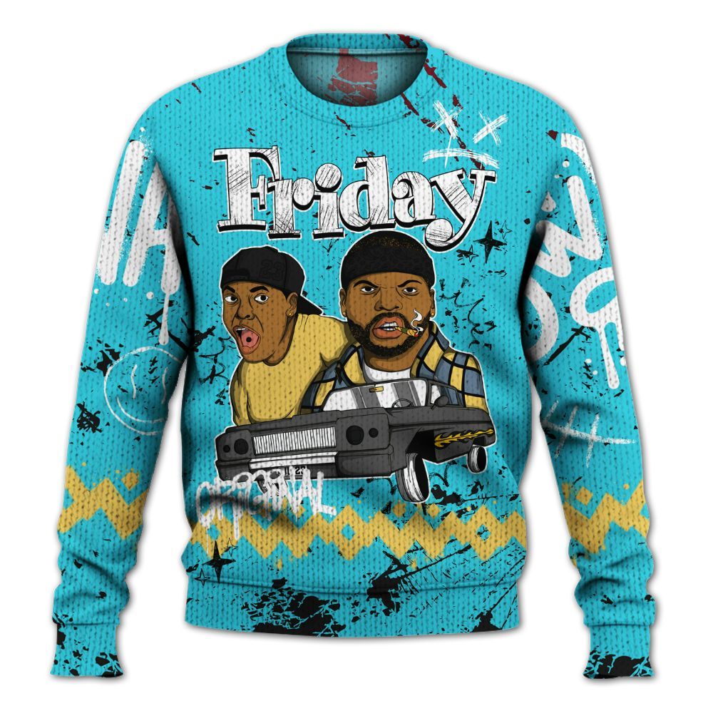 Sweater To Match Retro Gamma Blue 11s - Friday Sneaker Crayon Graphic