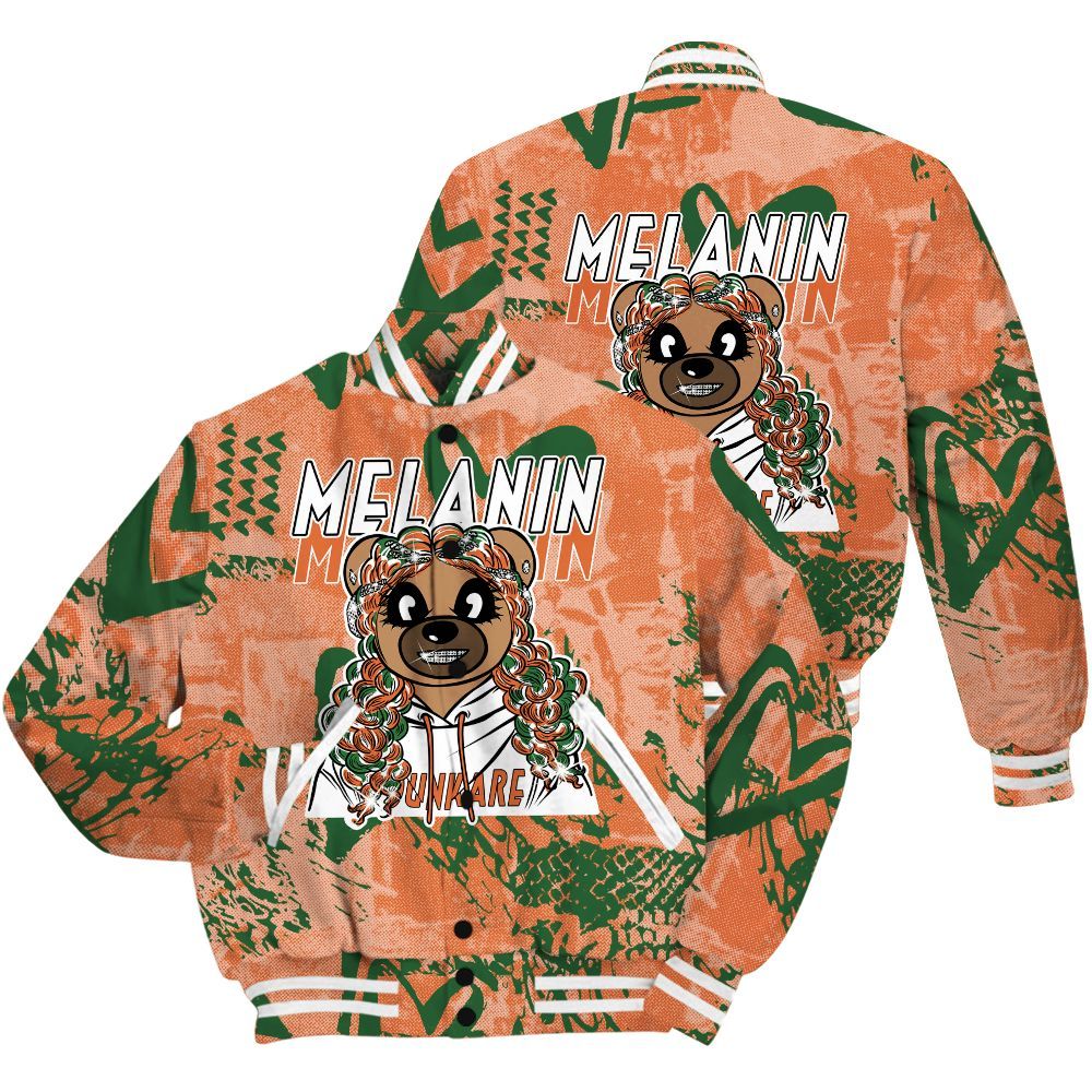 Varsity Jacket To Match Low Miami 5s Shirt - Pigments Bear Heart Grunge All Over Print