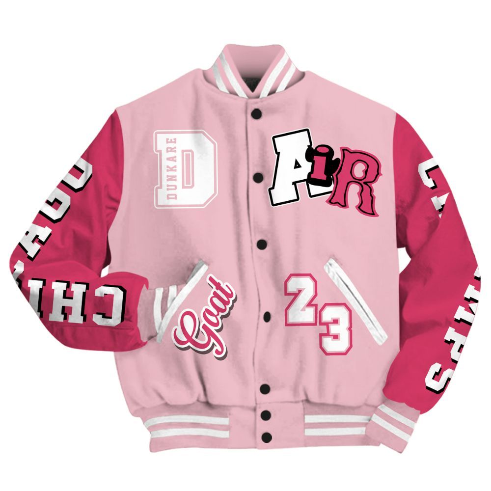 Varsity Jacket To Match Low OG Tropical Pink 1s - AIR Number 23 GOAT All Over Print