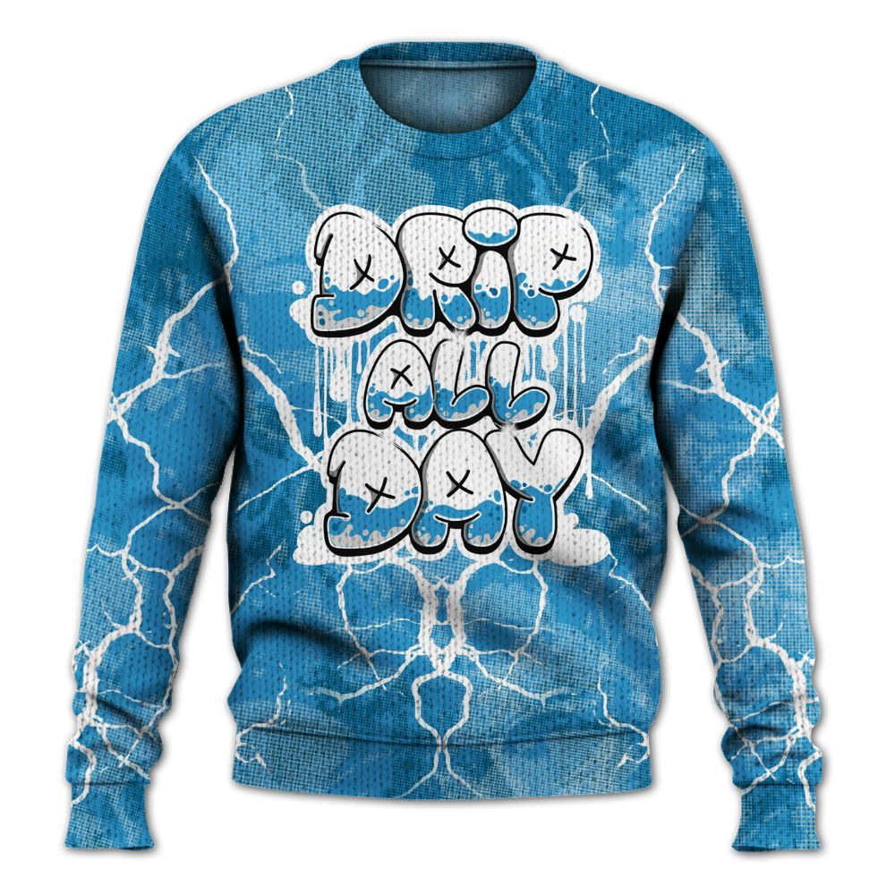 Knitted Sweater To Match Powder Blue 9s - DRIPPIN Days Graphic Halloween