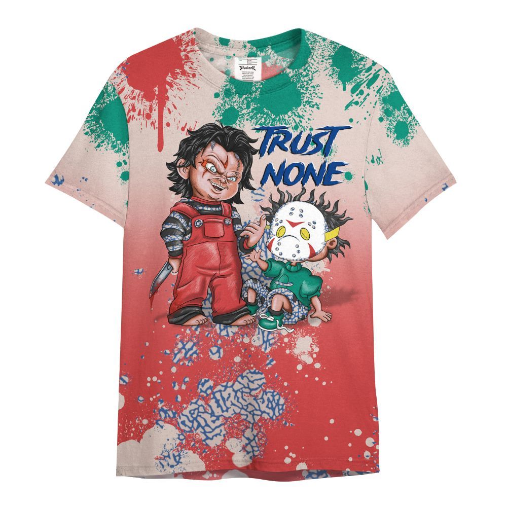 Shirt To Match Retro Chalk & Track Red 3s - Trust No One Scary All Over Print