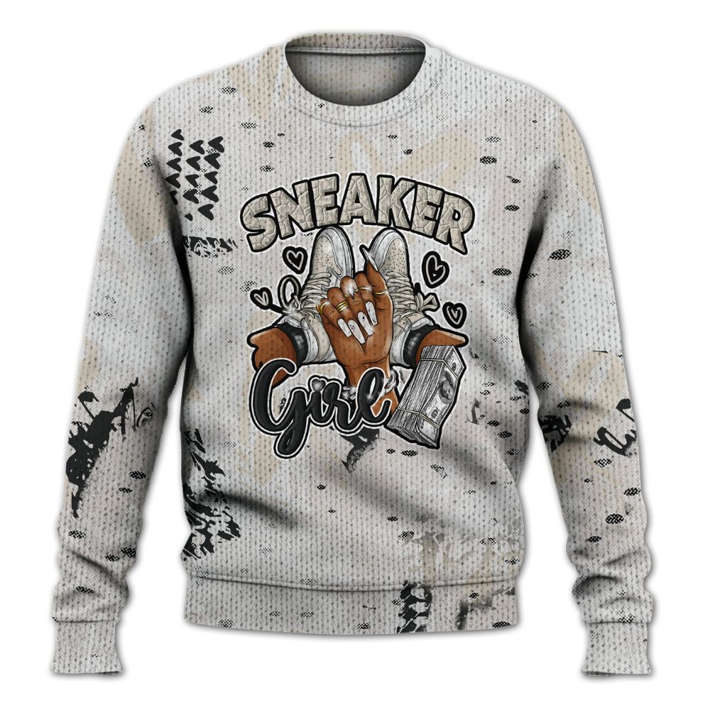 Knitted Sweater To Match Retro Reverse Metallic 5s - Sneakerz Girlz Heart Grunge