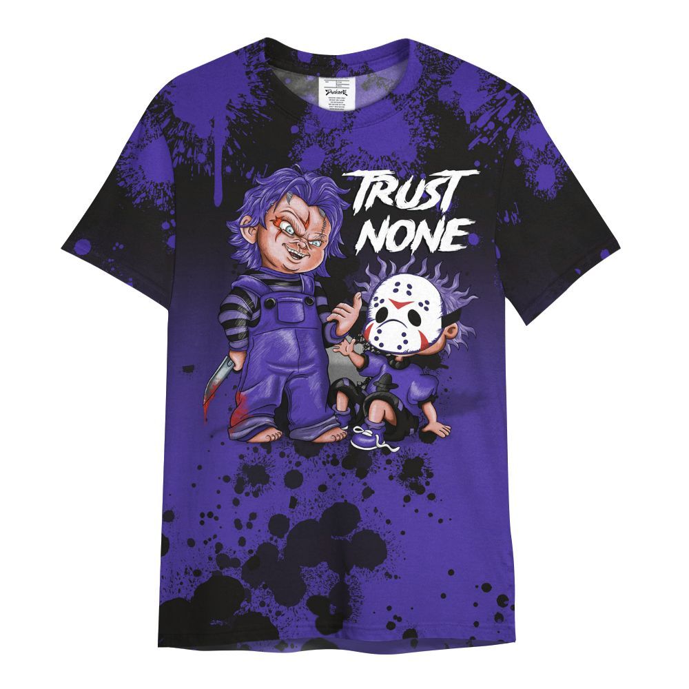 Shirt To Match Field Purple 12s - Trust No One Scary All Over Print