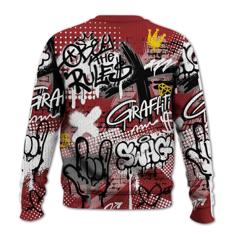 Knitted Sweater To Match Alternate Flu Game 12s - True It Real Graffiti Streetwear