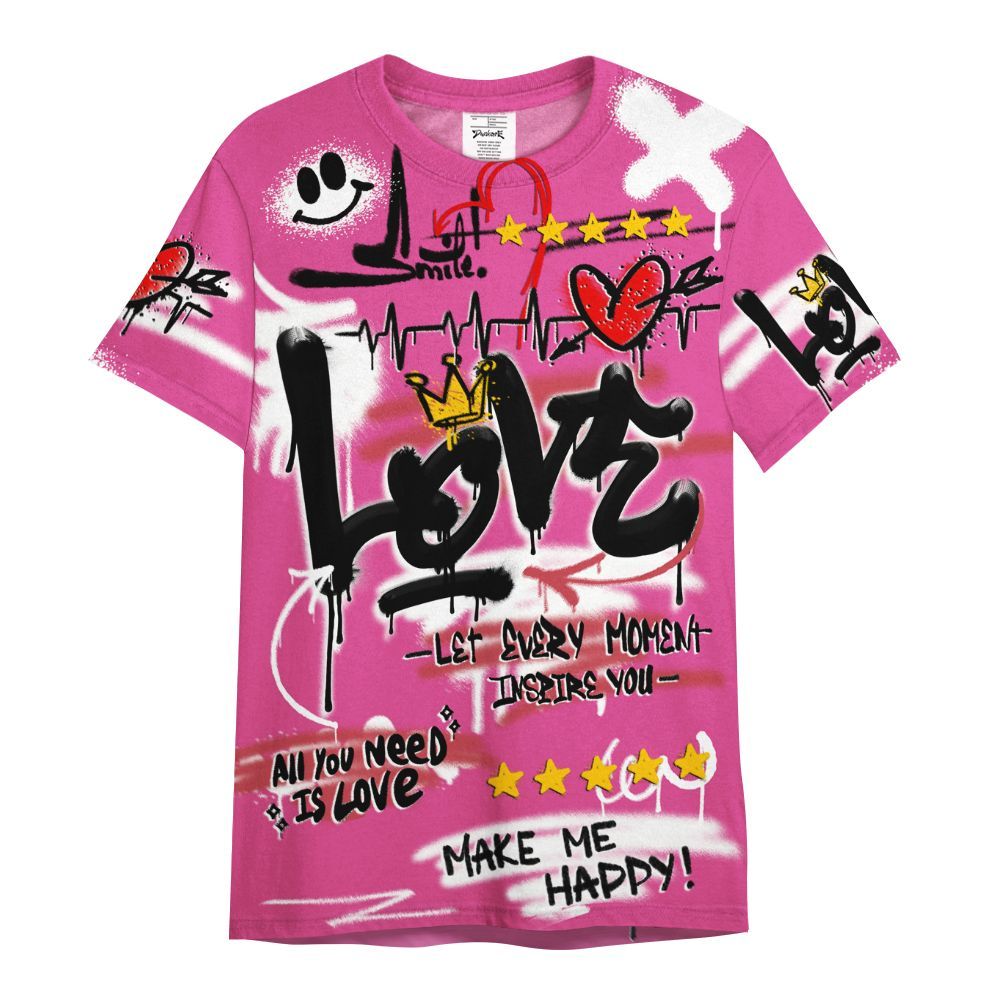 Shirt To Match KD 4 Aunt Pearl - Happy Love Beats Graffiti Streetwear All Over Print