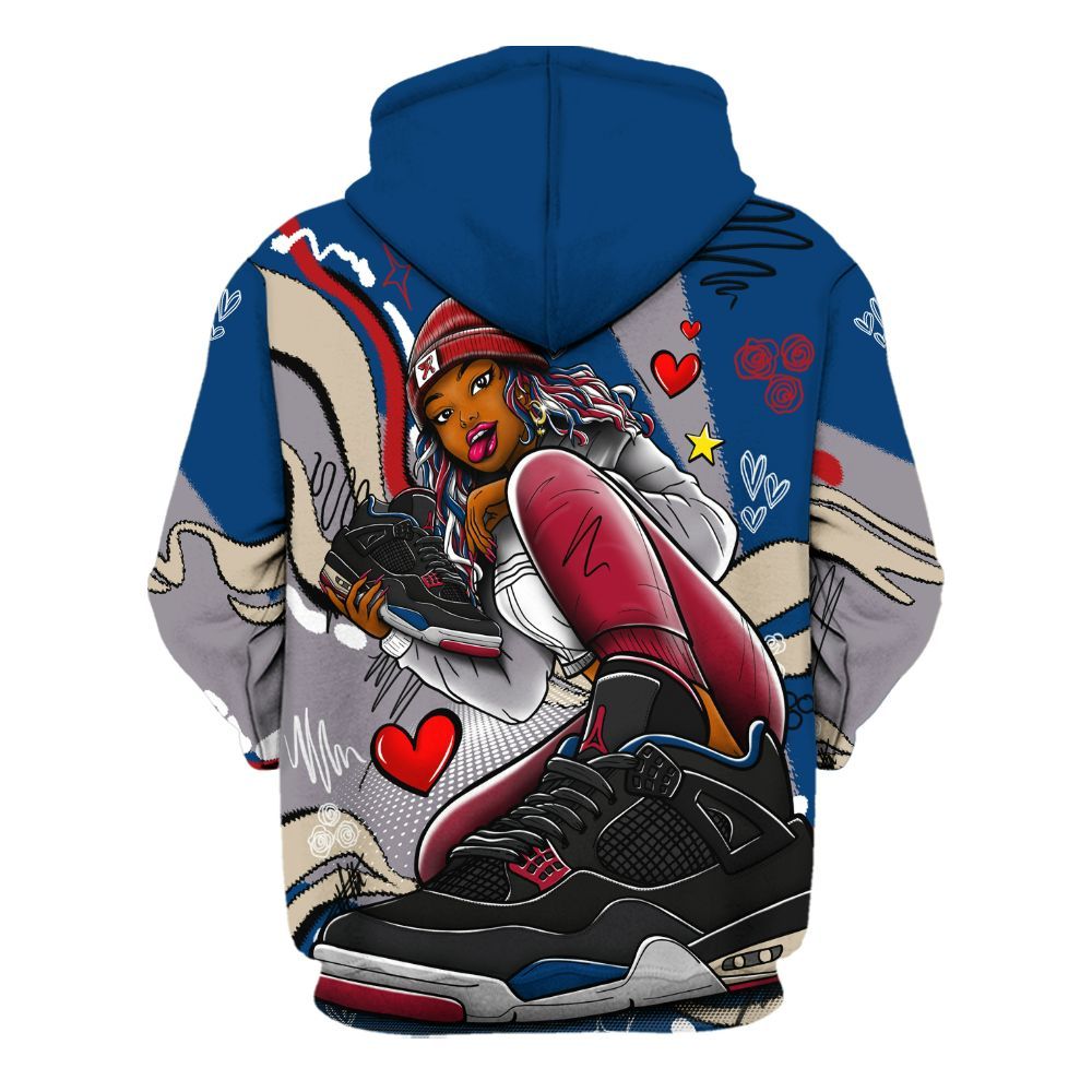 Hoodie To Match Rare Air 4s - Sneaker Girl With Shoes All Over Print