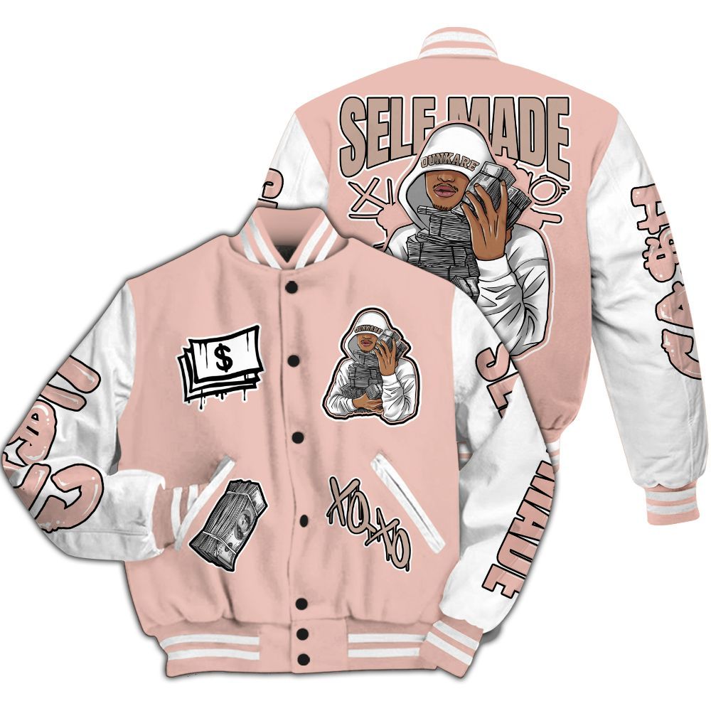 Varsity Jacket To Match Dunk Low Pink Velvet - Selfmade Unique All Over Print