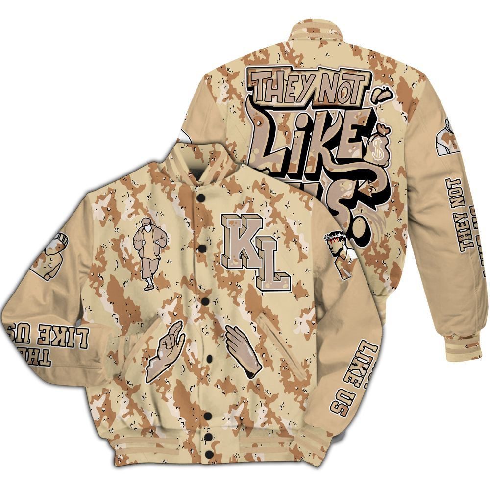 Varsity Jacket To Match Desert Camo 3s - Dislike Us Graphic All Over Print
