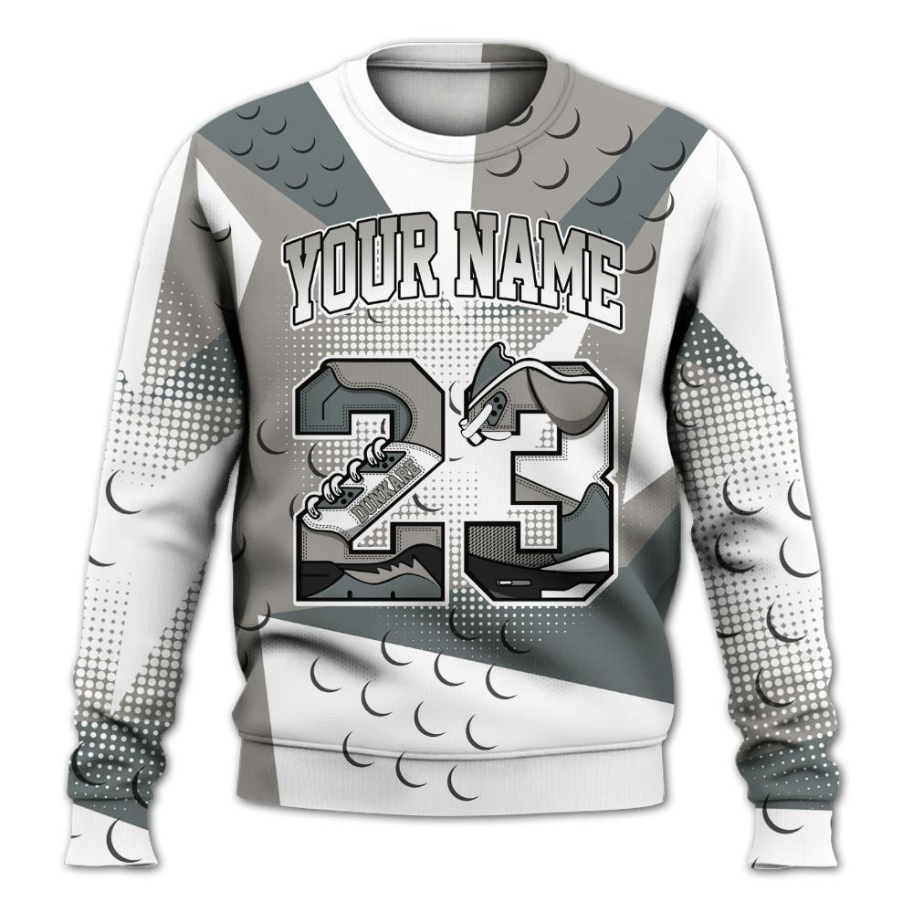 Dunkare Cool Grey 9s Shirt, Poly Custom Name Number 23 5s All Over Print Unisex Sweatshirt