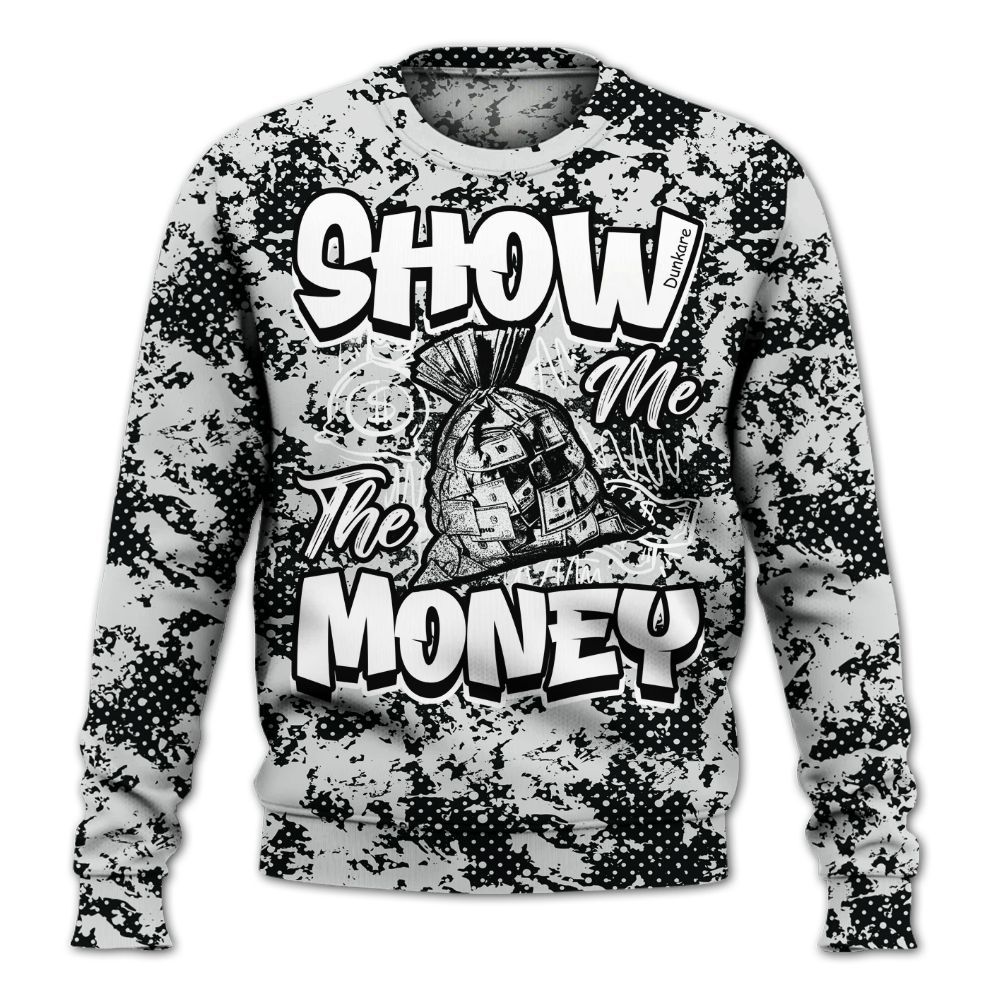 Sweatshirt To Match Mid Space Jam 1s - Show Me The Money Retro All Over Print