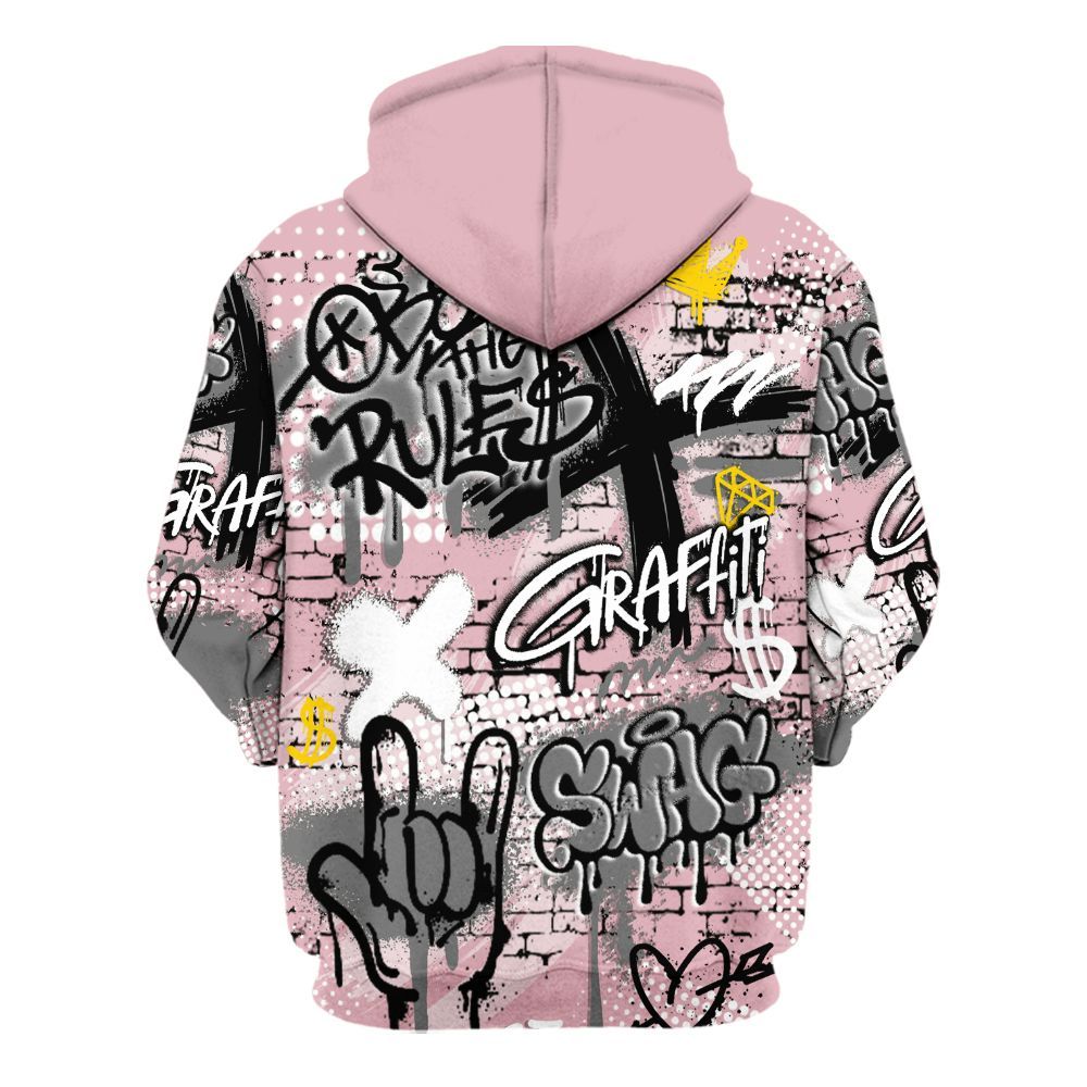 Hoodie To Match Air Max DN Pink Foam - True It Real Graffiti Streetwear All Over Print