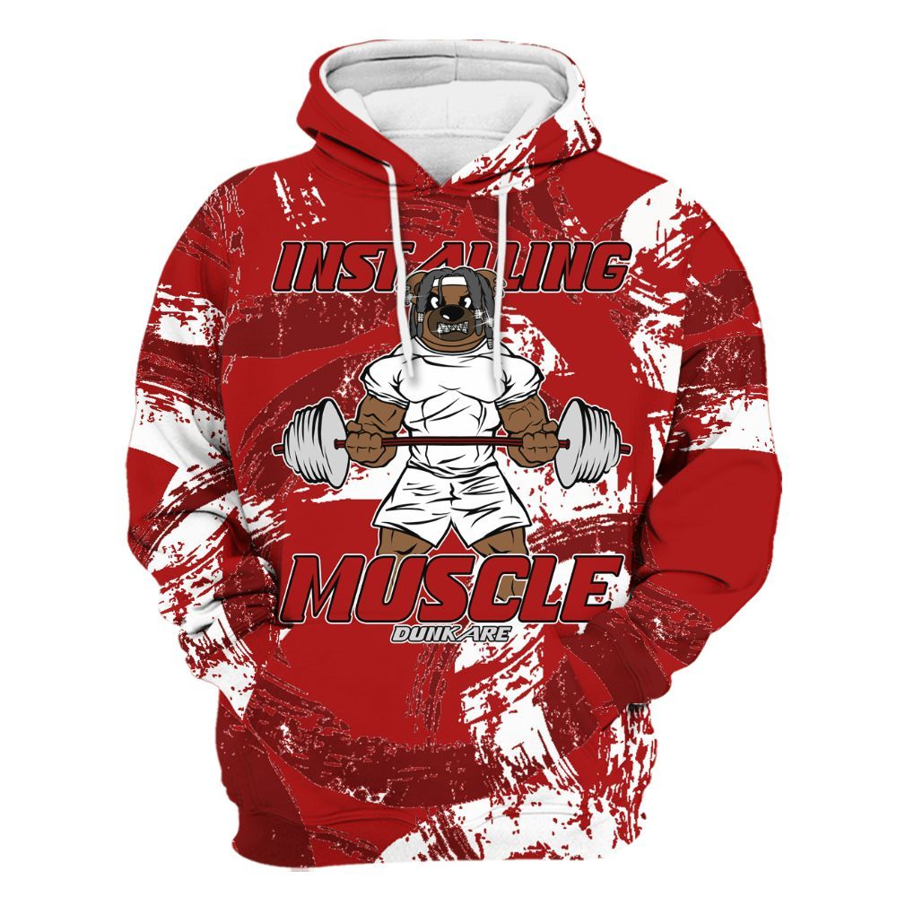Hoodie To Match Red Taxi 12s - Installing Muscle Bear Circle Slpash All Over Print
