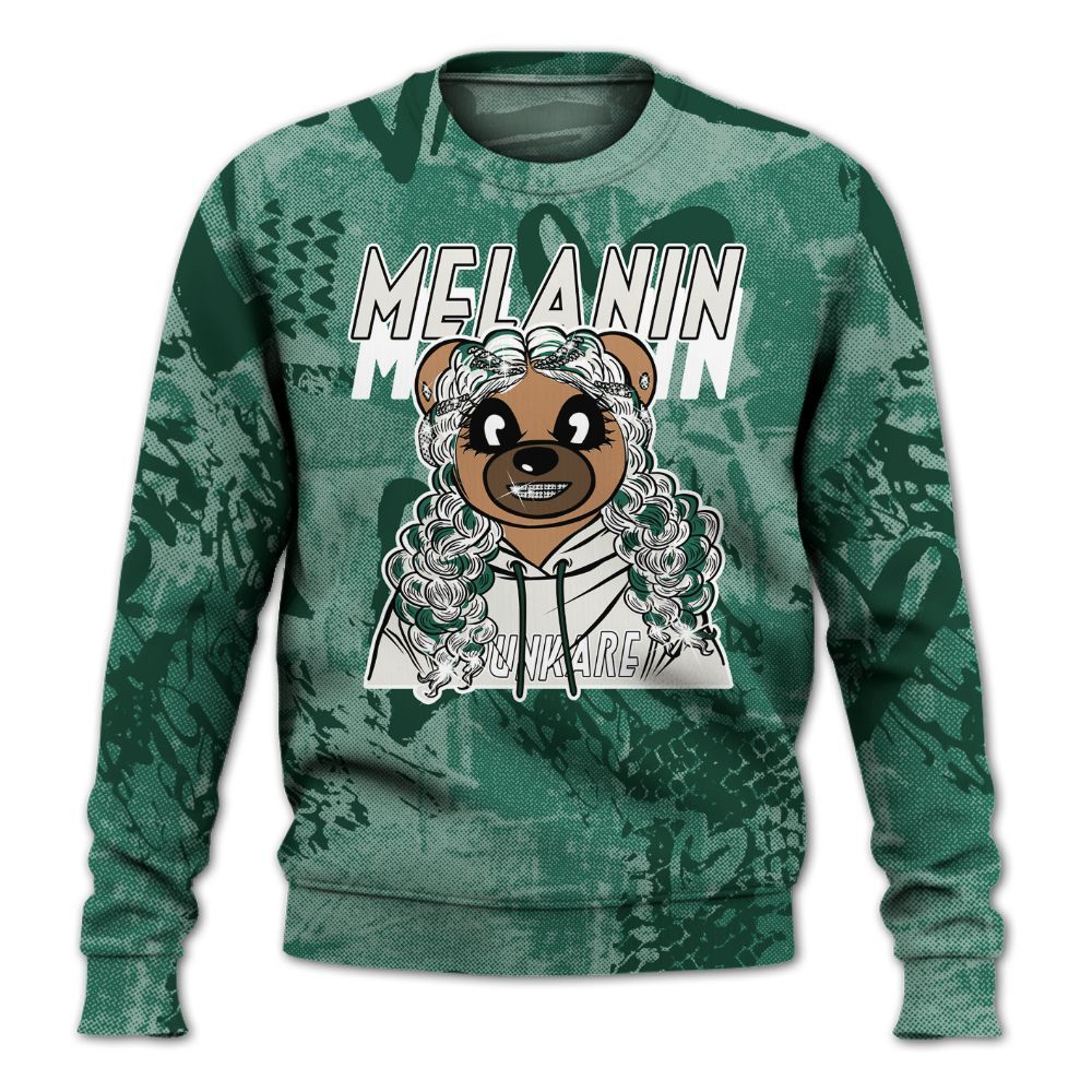 Sweatshirt To Match Oxidized Green 4s - Pigments Bear Heart Grunge All Over Print