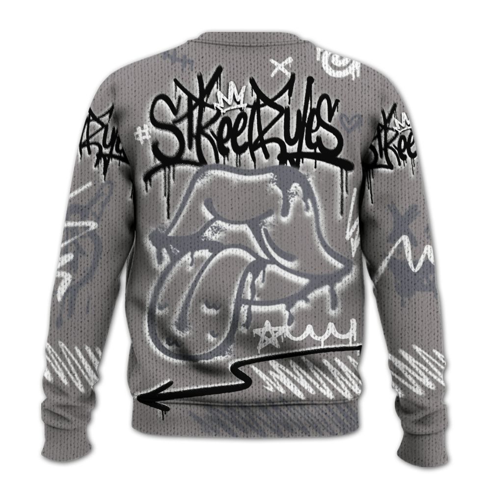 Knitted Sweater To Match Cool Grey 11s - Break Rules Streetwear