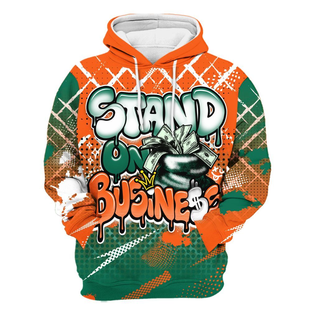 Hoodie To Match SoleFly Sail Gorge Green 3s - Halftone Stand Business Dripping All Over Print