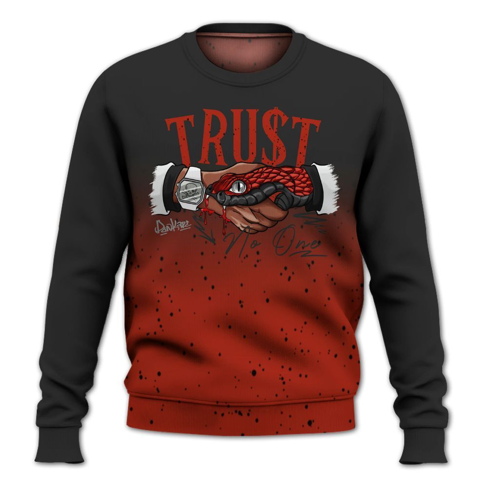 Sweatshirt To Match Red Cement 4s - Snake Trust No One Drip All Over Print