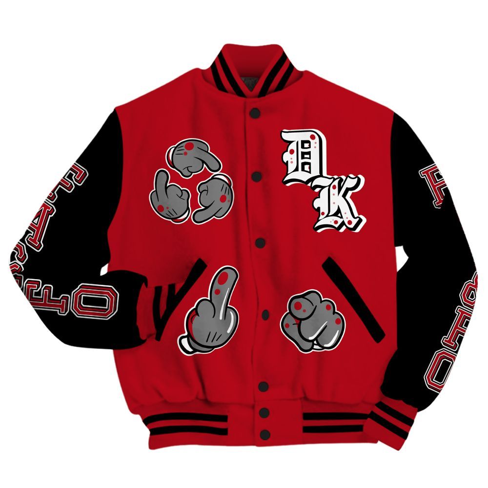 Varsity Jacket To Match Bred Velvet 11s - F Around Find Out Graphic All Over Print