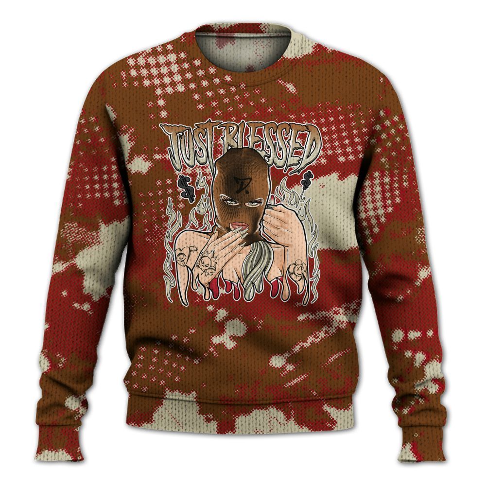 Knitted Sweater To Match Archaeo Brown 5s - Blessed!! Smoke Dot