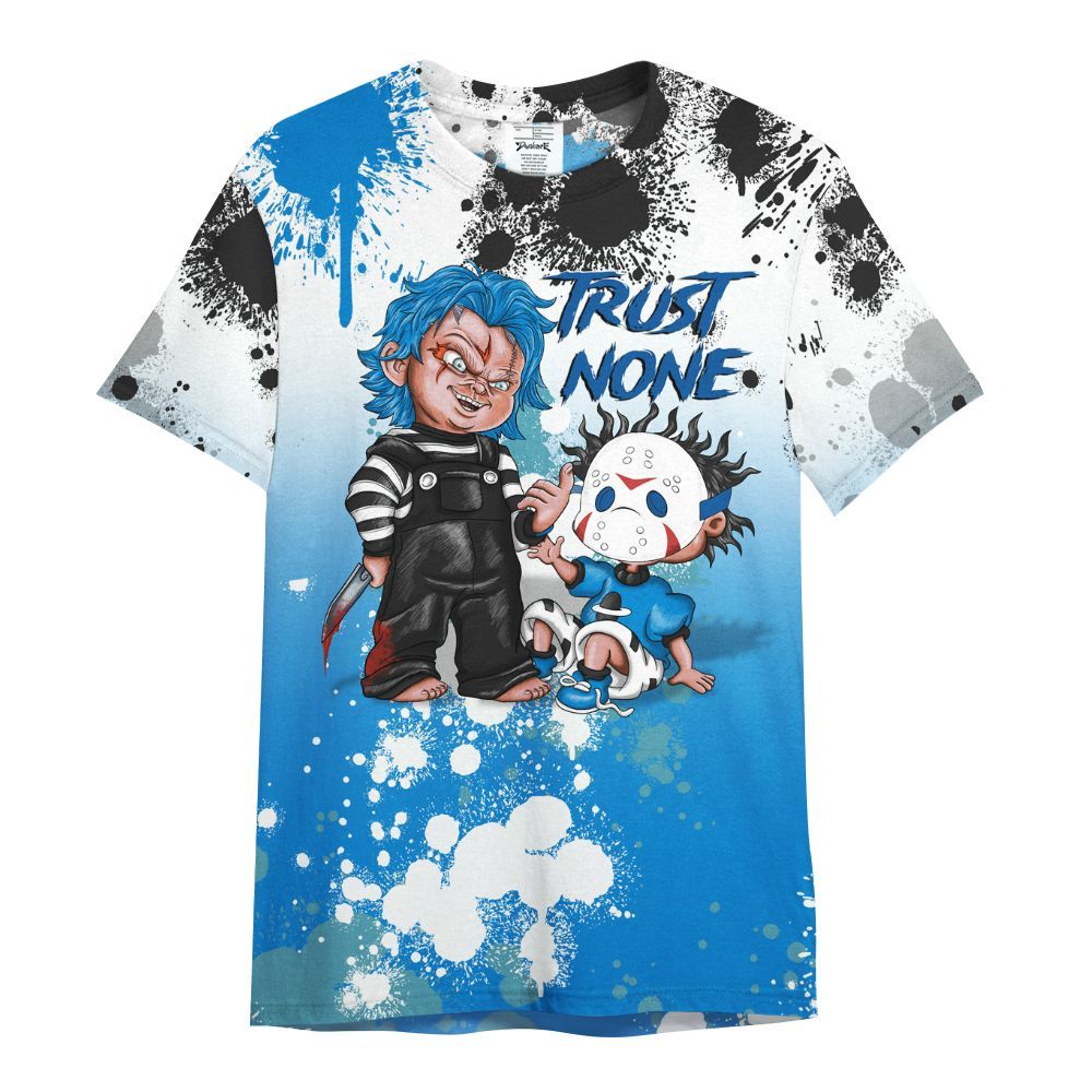 Shirt To Match High OG FragmentxULA White Black 1s - Trust No One Scary All Over Print