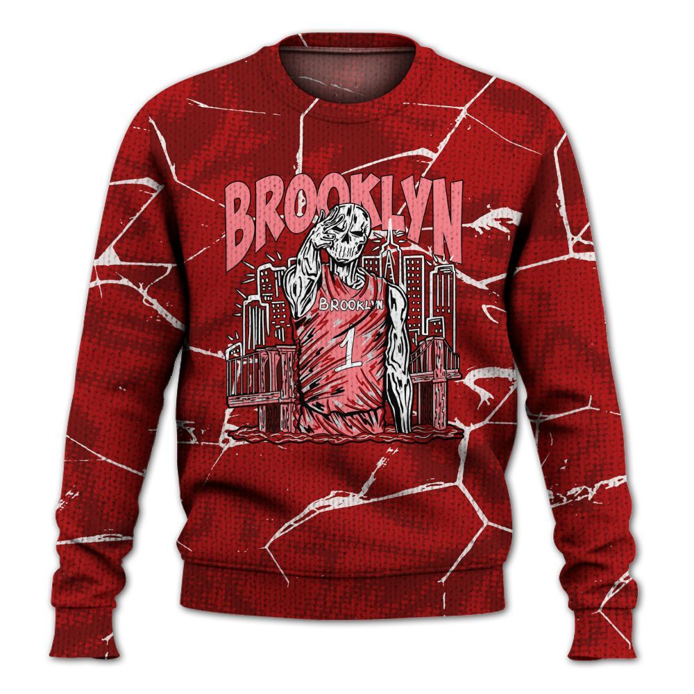 Knitted Sweater To Match Red Taxi 12s - Brooklyn's Skeleton Crack