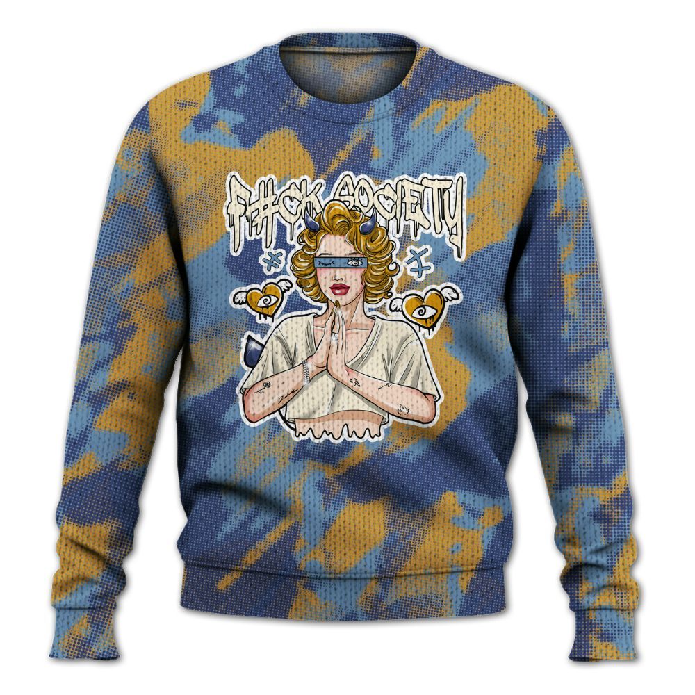 Knitted Sweater To Match High OG First In Flight 1s - F#ck Xociety Halftone