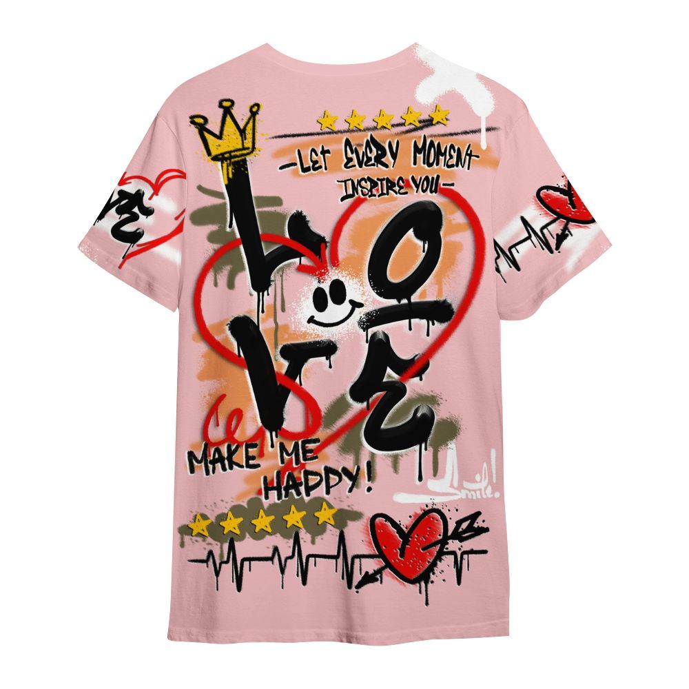 Shirt To Match SB Dunk Low Red Stardust - Happy Love Beats Graffiti All Over Print