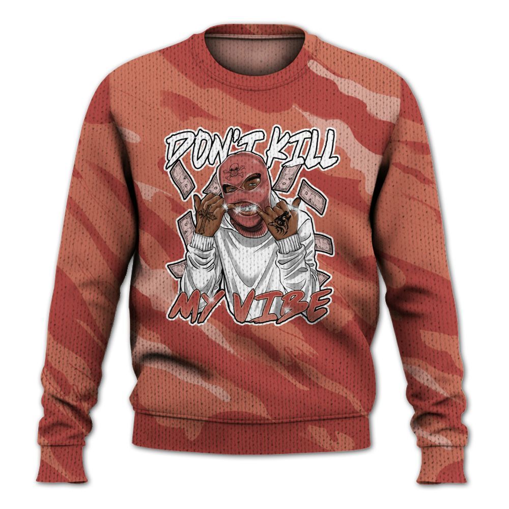 Knitted Sweater To Match Dune Red 13s - Vibe.Unique Colored