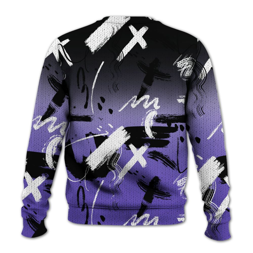 Knitted Sweater To Match Field Purple 12s - Money Hustle Grind Pray