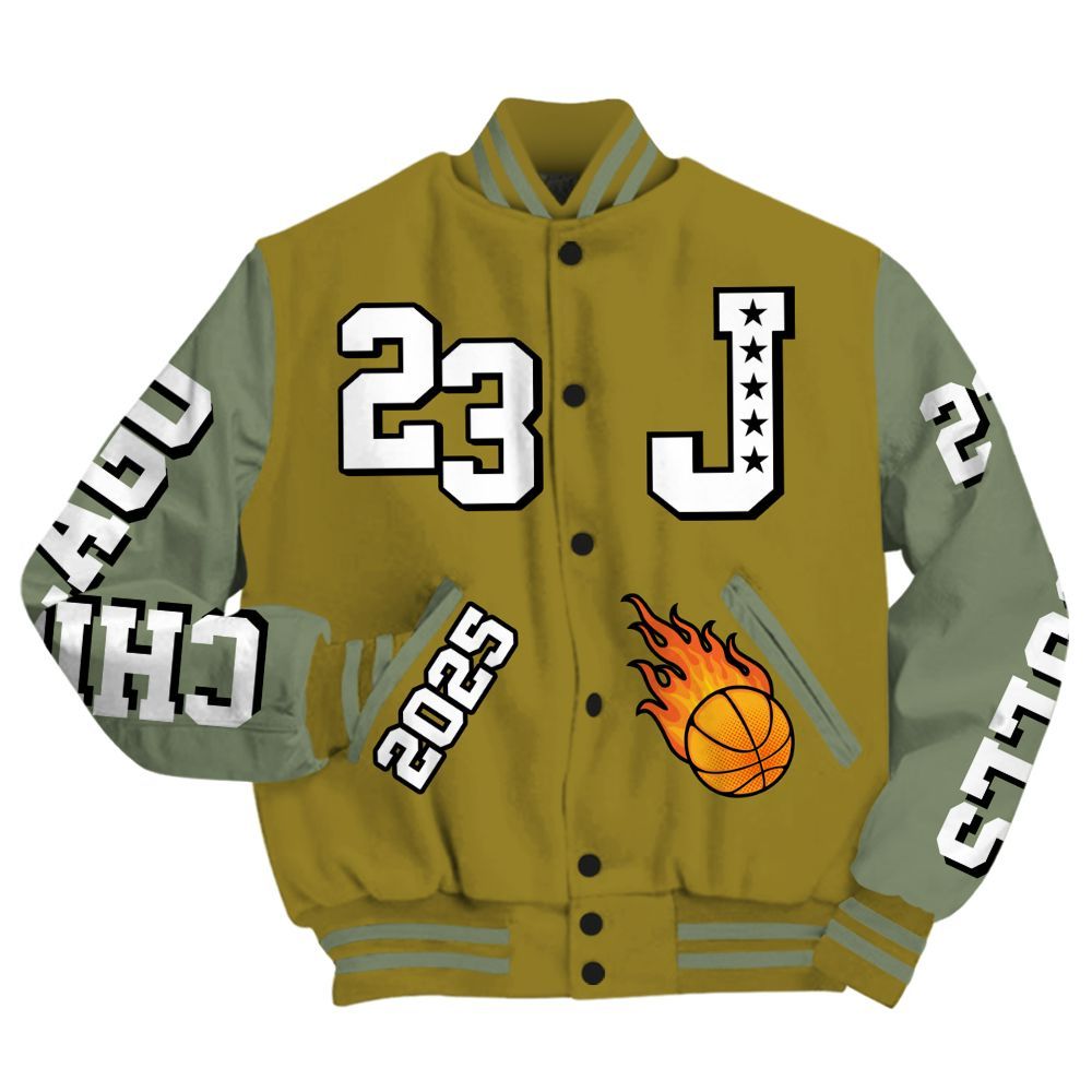 Varsity Jacket To Match Air Flightposite Metallic Gold - Chicago 23 Basketball All Over Print