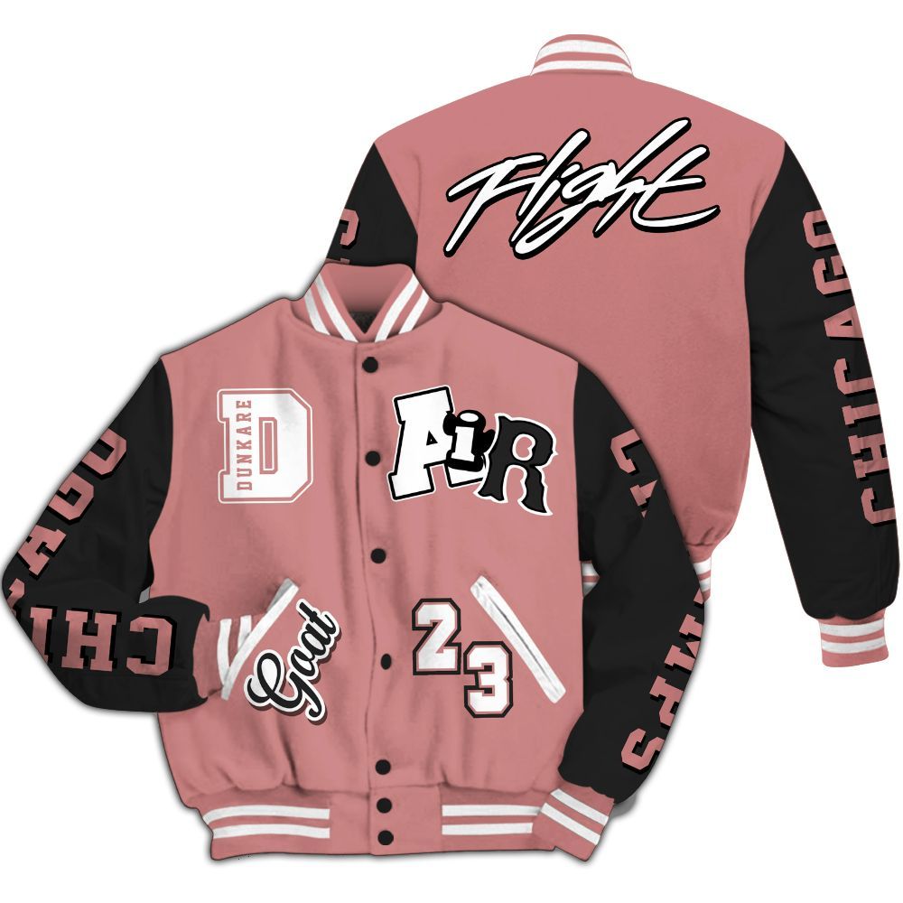 Varsity Jacket To Match Low OG Rust Pink 1s - AIR Number 23 GOAT All Over Print