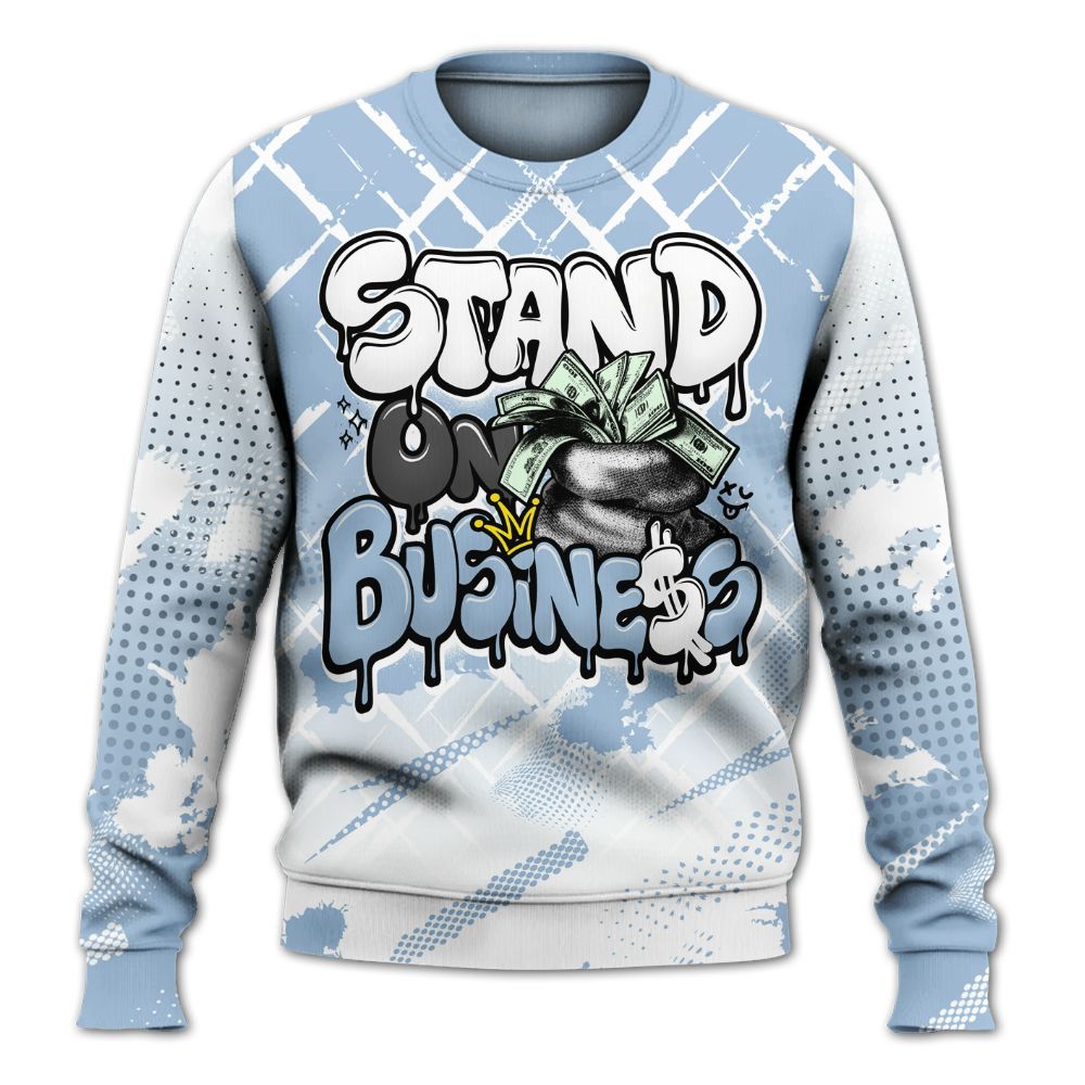 Sweatshirt To Match High University Blue 1s - Halftone Stand Business Dripping All Over Print