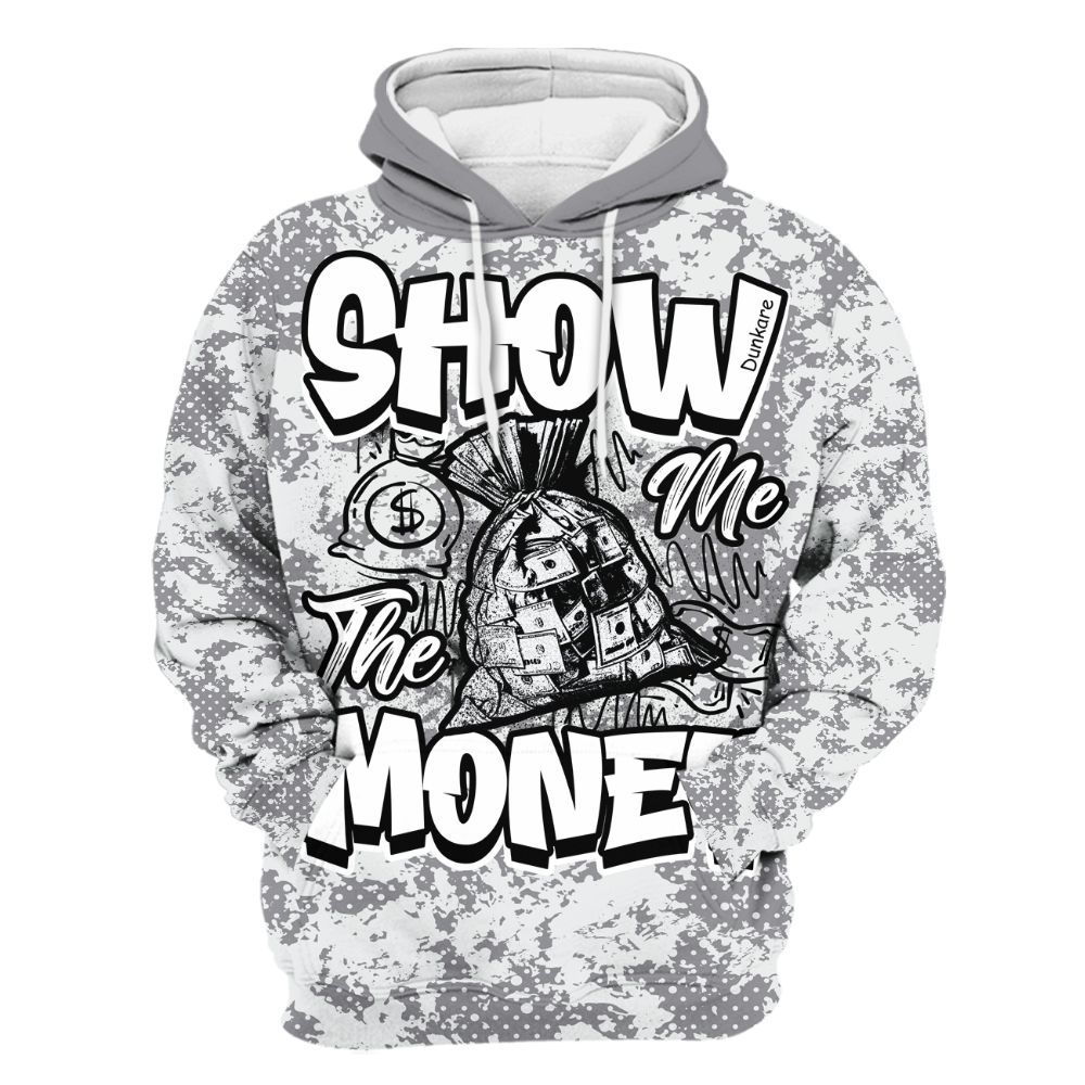 Hoodie To Match Low Cement Grey 11s - Show Me The Money Retro All Over Print