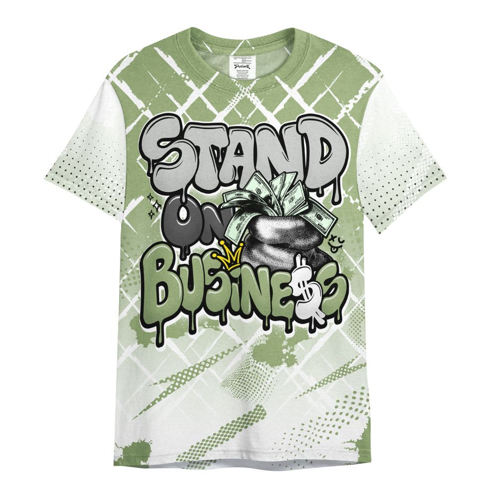 Shirt To Match Oil Green 4s - Halftone Stand Business Dripping All Over Print