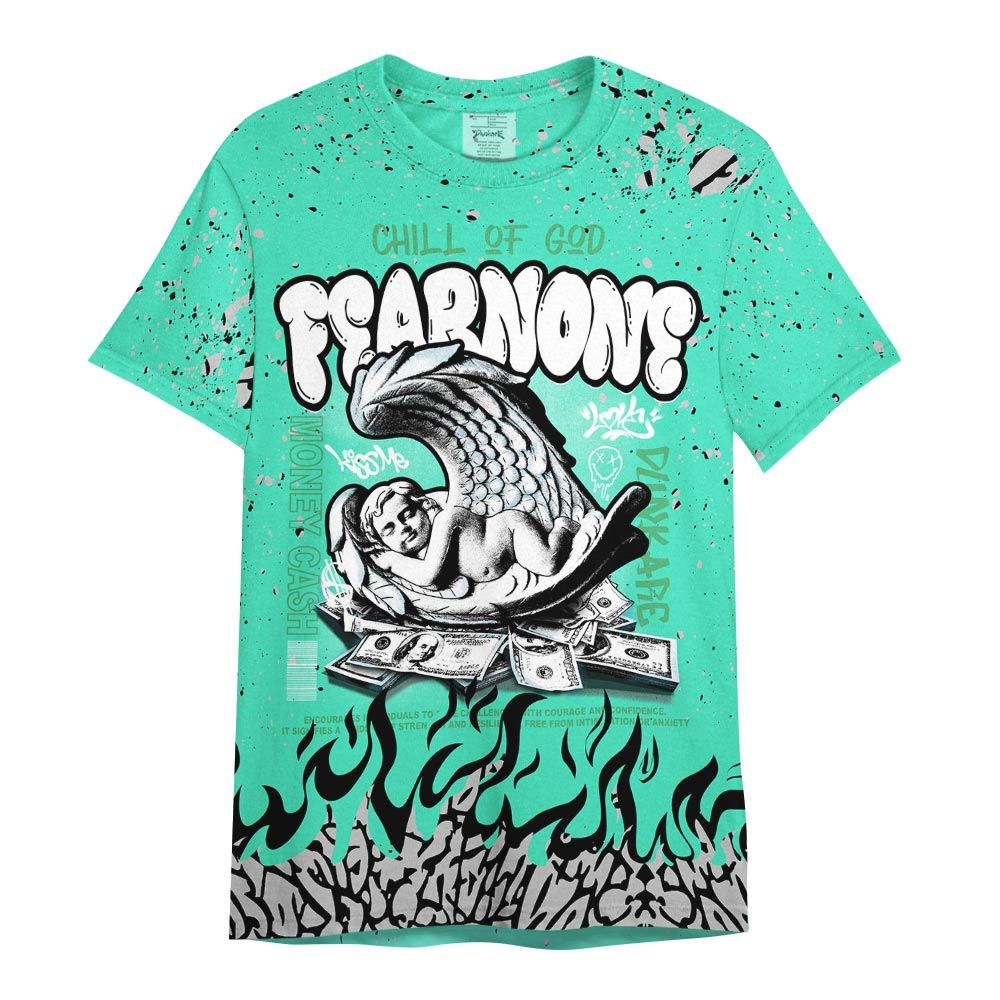 Shirt To Match Black Green Glow 3s - Chill Of God Fear None Shirt Green Glow 3s Outfit